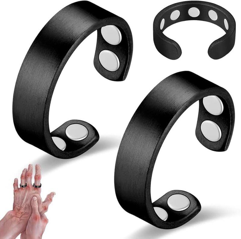 Vicmag Copper Magnetic Ring for Women Arthritis Joint Pain, Lymphatic Drainage Ring Ladies Fingers Thumb 99.9% Solid Pure Copper Gift 2PCS Adjustable