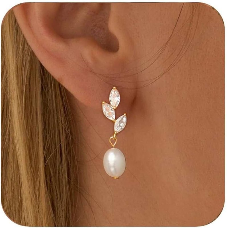 HARJJME Earrings 925 Silver Drop for Women, Water Drop Earrings Hanging with Pendant Women's Earrings 1 Pair Hypoallergenic Personalised Gifts for Women