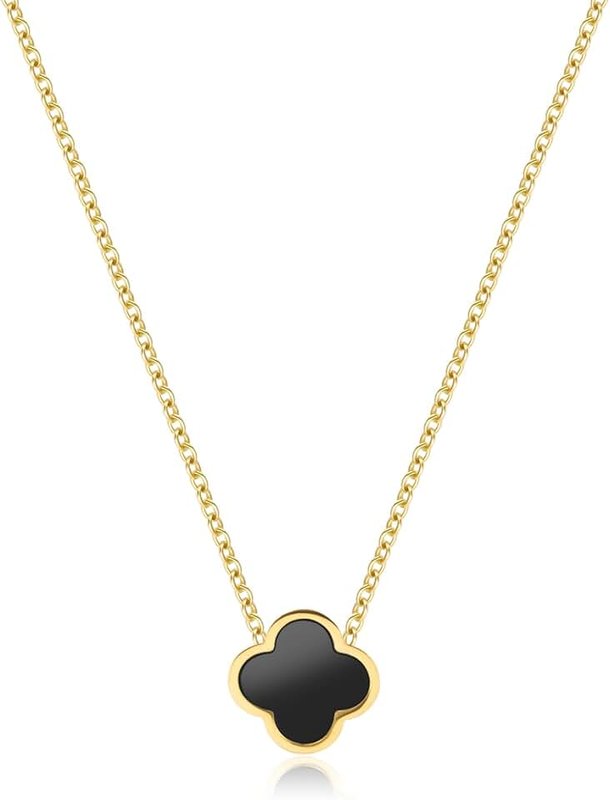 Letakle 18K Gold Plated Clover Necklace for Women Four Leaf Clover Necklace Womens Necklace Flower Lucky Necklace Pendant Dainty Trendy Clover Necklaces for Women Jewelry Birthday Gifts for Women