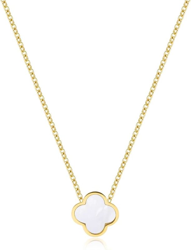 Letakle 18K Gold Plated Clover Necklace for Women Four Leaf Clover Necklace Womens Necklace Flower Lucky Necklace Pendant Dainty Trendy Clover Necklaces for Women Jewelry Birthday Gifts for Women