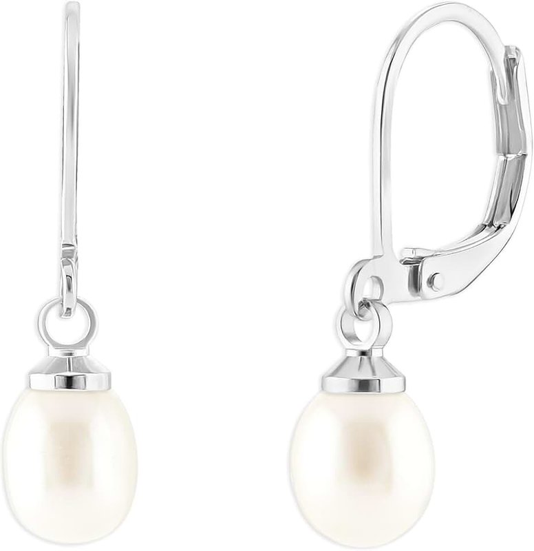 Milla Freshwater Pearl Earrings for Women - Leverback Pearl Drop Earrings