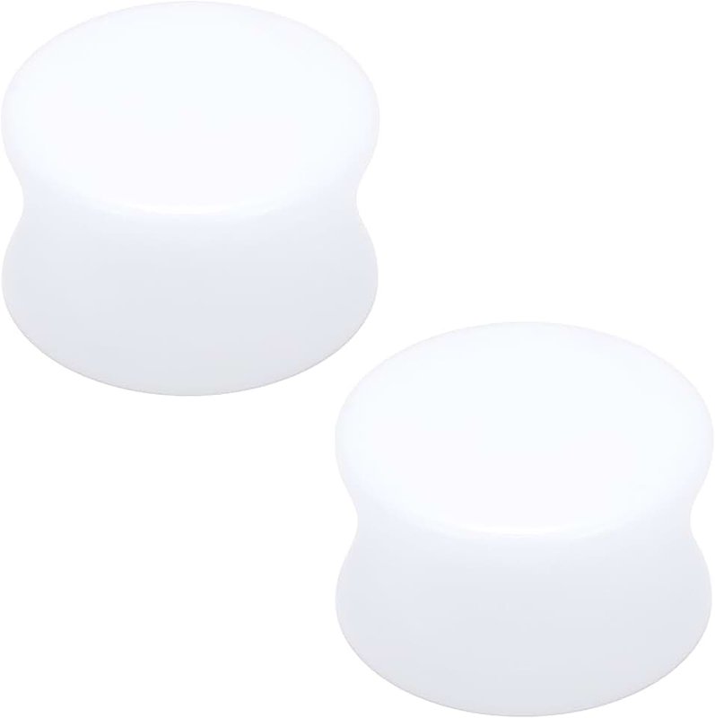 Ocptiy 6G-50mm Solid Ear Plugs Tunnels for Women Men Double Flared Saddle Ears Gauge Plug Stretcher Expander Piercing Body Jewelry Black White Clear 1 Pairs