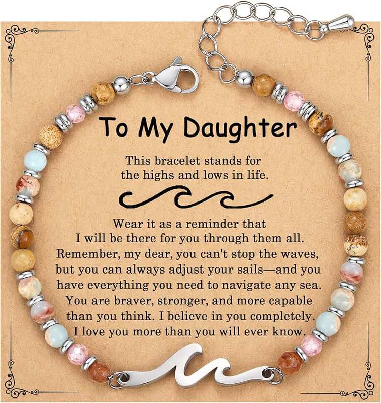 AryaHozel Wave Bracelets for Women, Valentine's Day Gifts for Her, Jewelry Gift for Best Friend, Sister, Mom, Daughter | 21st 30th 40th 50th 60th 70th Birthday Gifts for Women