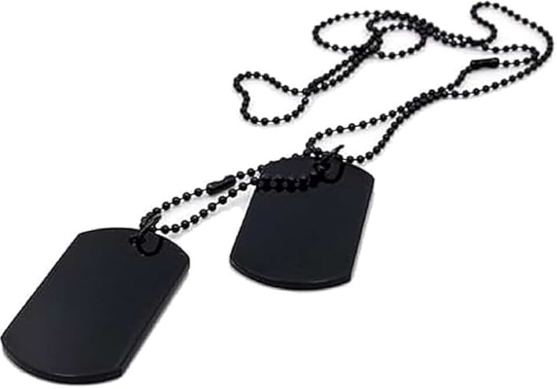 Generic Army Style 2pcs Dog Tag Pendant Mens Womens Necklace