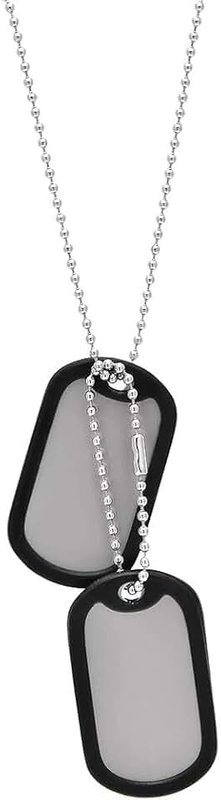 Unron Dog Tag Necklace for Men Stainless Steel Chain Silver Military Style Pendant Jewelry – Durable 304 Stainless Steel Men Necklace by Unron