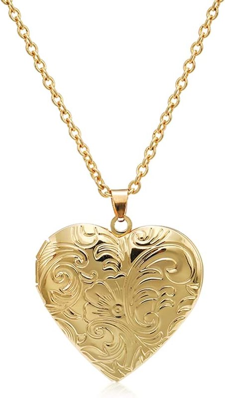Xolixorium Personalised Heart Locket Necklace for Women - Locket Necklace Gold Necklace Sunflower Inspired Memory Pendant with 2 Photo Slots 45cm Adjustable Chain You Are My Sunshine