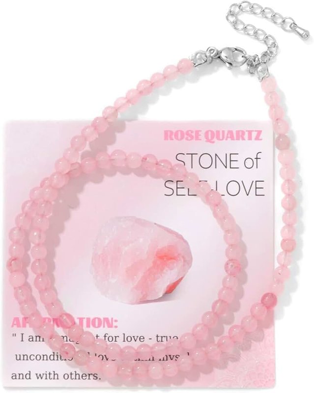 ZAULER Natural Crystal Necklace, Handmade Beaded Choker with Adjustable Chain - Spiritual Healing Stone Jewelry for Reiki, Meditation, Protection Gifts