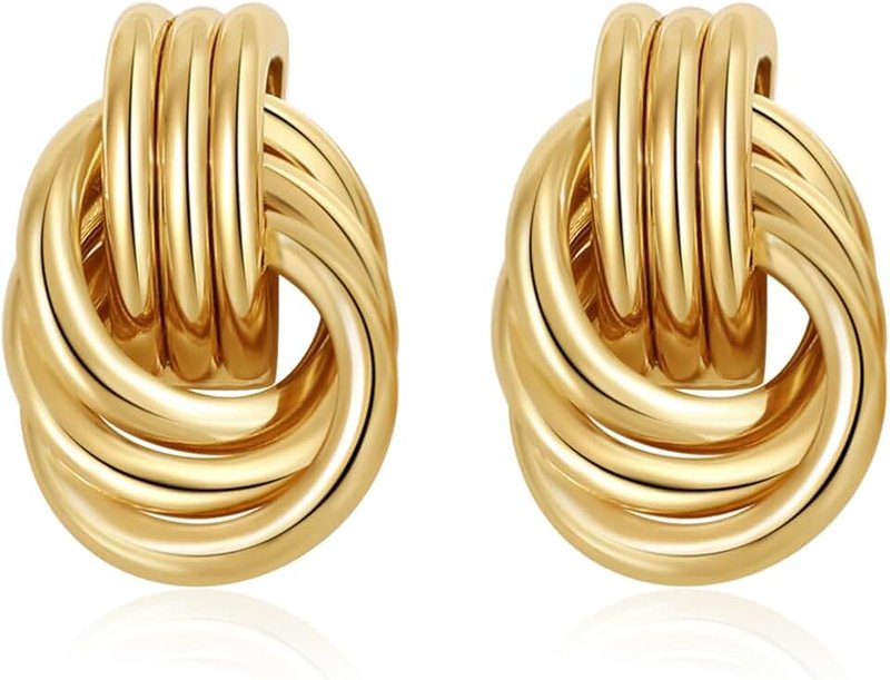 Generic Earrings, Irregular Multi Layer Gold Plated Dangle Drop Earrings for Women, Geometric Lightweight Hypoallergenic Fashion Jewelry, Perfect for Daily Party Wedding