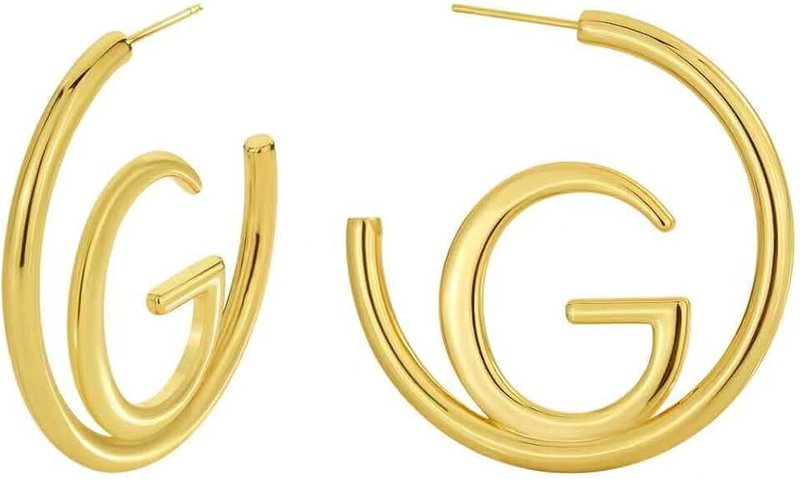 DANASS 18K Gold Luxury Letter Earrings for Women and Girls | Valentines Day, Birthday Gifts, Elegant Accessories for Any Occasion