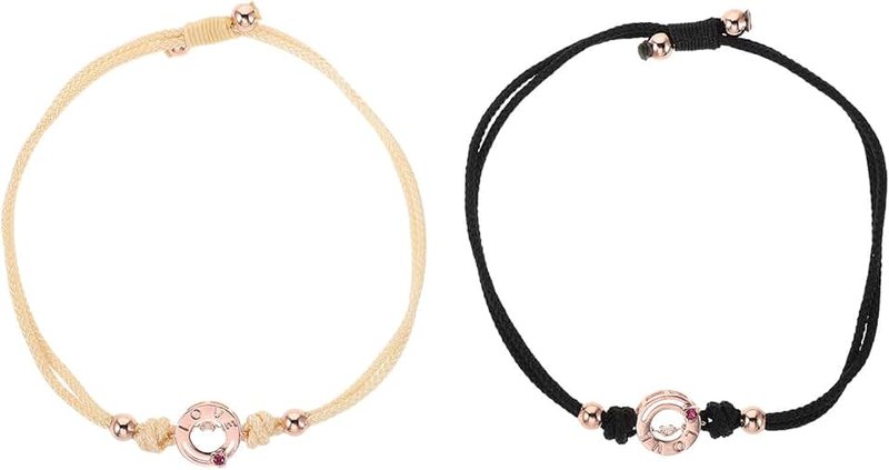 VERDANVERSE Adjustable Woven Wrist Bracelets for Couples Vibrating Touch Connection Bracelets for Long Distance Relationships Braided Anniversary Jewelry for Him and Her