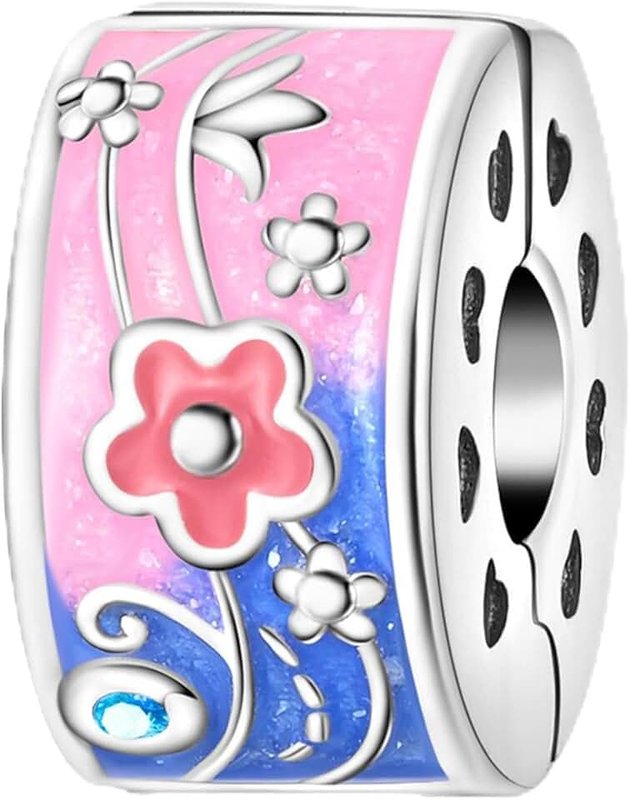 Su-Carata 925 Sterling Silver Bead Charm for Pandora Bracelets and Necklaces,Pink Bow Cherry Butterfly Pendant Bead Charms Jewelry Present Valentines Gifts for Wife/Girlfriend Women