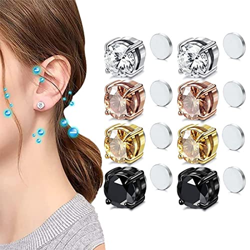 Dropship 12 Pairs Magnetic Stud Earrings Stainless Steel Clip On CZ Earrings  Non Piercing Fake Nose Ring Stud Magnetic Earrings For Women Men to Sell  Online at a Lower Price | Doba