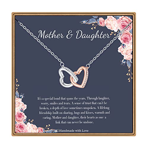 Buy Mother Daughter Heart Pendant Necklace Set,Two 2 Matching Heart Mom and  Me Heart Jewelry Family Necklace Gift for Mom Daughter (Rhinestone Silver)  at Amazon.in